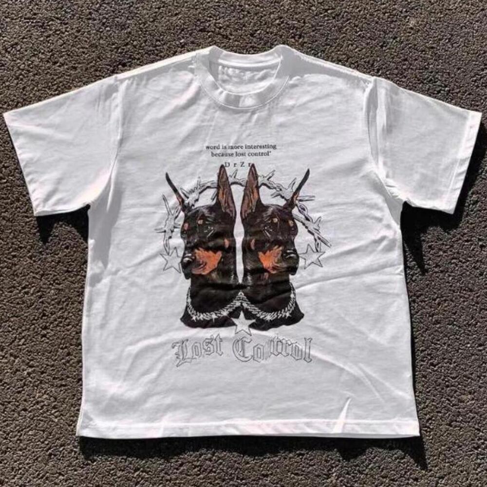 Dog Lost Control Graphic Tee Unisex T-Shirt M